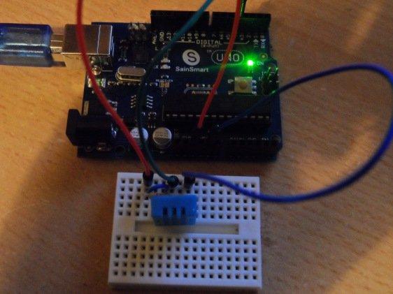 arduino and dht11 assembled