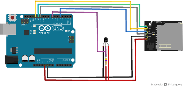 arduino and sdcard and ds18b20