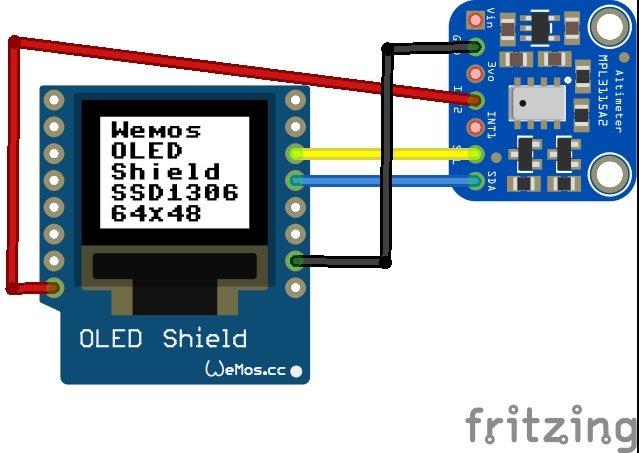 esp8266 oled shield and mpl3115A2
